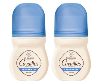 Cavailles DUO Antiperspirant roll-on ABSORB+ 48H 2 x 50ml