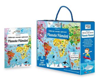 Spoznaj in raziskuj - Puzzle Planet Zemlja v romunščini (205 kosov)