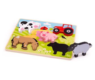 Puzzle din lemn - In ograda
