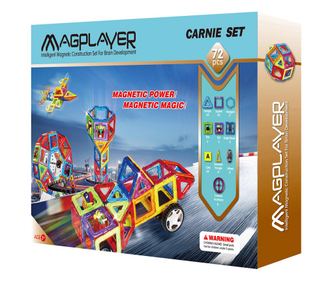 Magnetni gradbeni set - 72 kosov