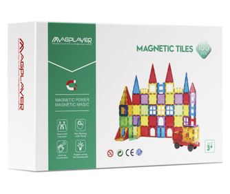 Magnetni 3D gradbeni set - 100 kosov