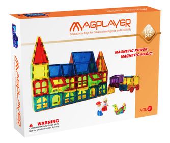 Magnetni 3D gradbeni set - 158 kosov