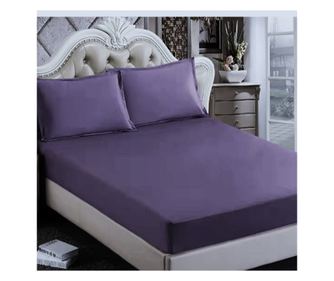 Husa pat cu elastic Kotonia Home - Tricot, 100% bumbac, mov,160×200+20 cm