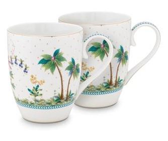 2 db porcelán bögre készlet, Pip Studio, 350ml, Jolie White kollekció