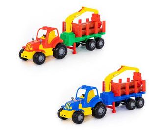 Traktor cu remorca + lemne - Hardy, 47x13x20 cm, Polesie