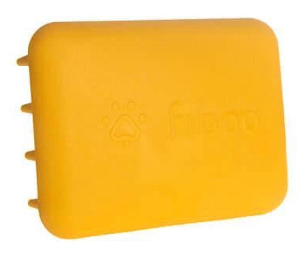 Perie soft pentru masaj si indepartarea parului de caine si pisica, plastic, galben, 90x64x38 mm - 4