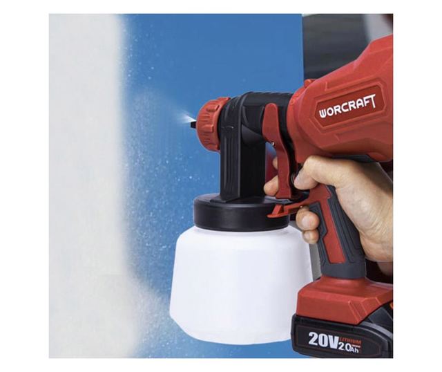Pištolj za bojanje, 20V Li-ion (akumulator nije uključen), 1000 ml, 1.8-2.6 mm, Worcraft