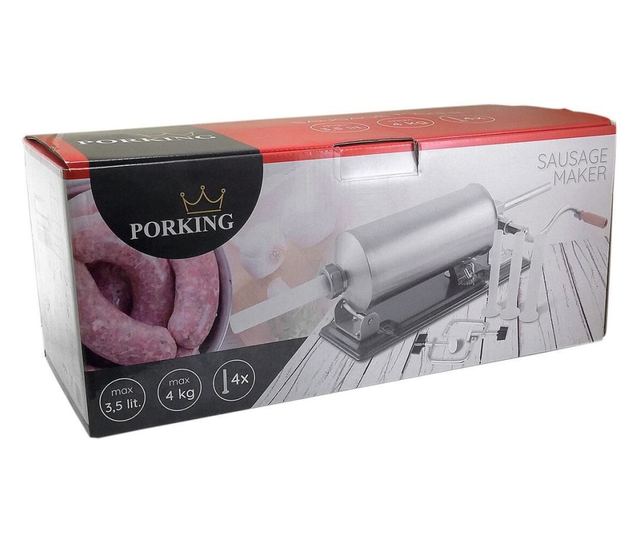 Horizontalna mašina za punjenje kobasica, inox, 4 kg
