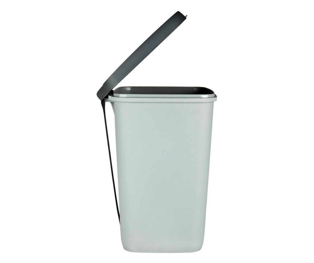 Cos de gunoi cu pedala, plastic, gri, 20 L, 30.3x29.4x42.8 cm, Curver - 2