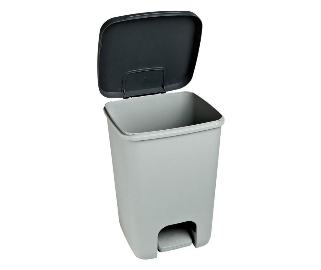 Cos de gunoi cu pedala, plastic, gri, 20 L, 30.3x29.4x42.8 cm, Curver - 3