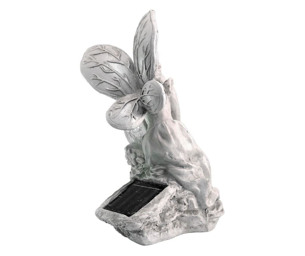 Vrtna dekoracija, poliresin, solarna svetilka, angel, 12x15x22 cm - 2