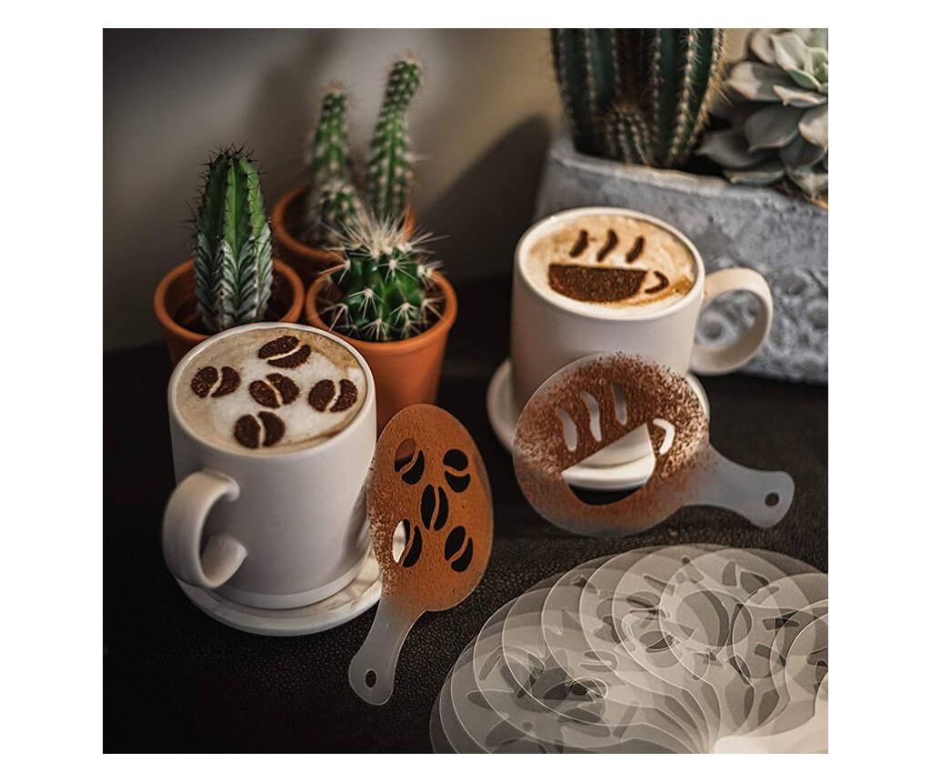 Σετ 16 Επαναχρησιμοποιήσιμων Στένσιλ για Διακόσμηση Γλυκών ή Καφέ - 2