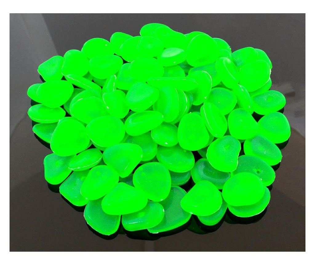 Σετ 100 Διακοσμητικές Φθορίζουσες Πέτρες, Πράσινες, AVX-AG653B - 2