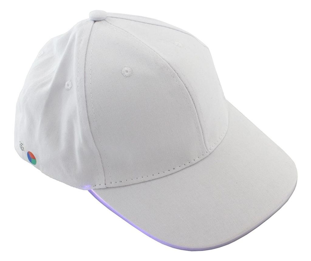 Bejzbolska kapa s osvetljenim RGB šiltom, bele barve, univerzalne velikosti, prilagodljiva - 2