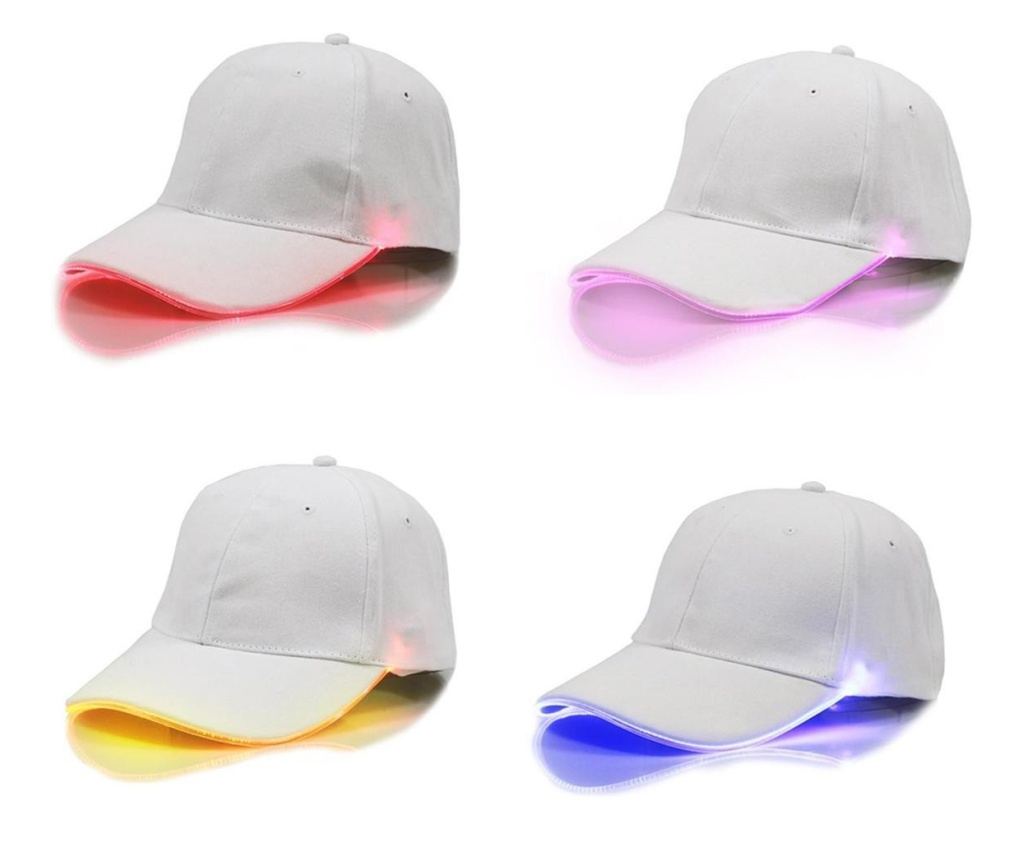 Bejzbolska kapa s osvetljenim RGB šiltom, bele barve, univerzalne velikosti, prilagodljiva - 4