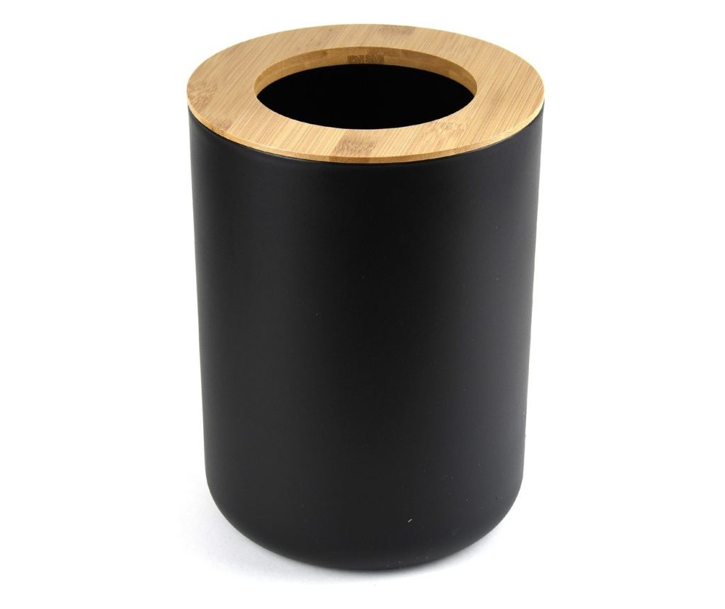 Κομψό Σετ Μπάνιου 6 Τεμαχίων, ABS + Ξύλο, Μαύρο/Καφέ - 5