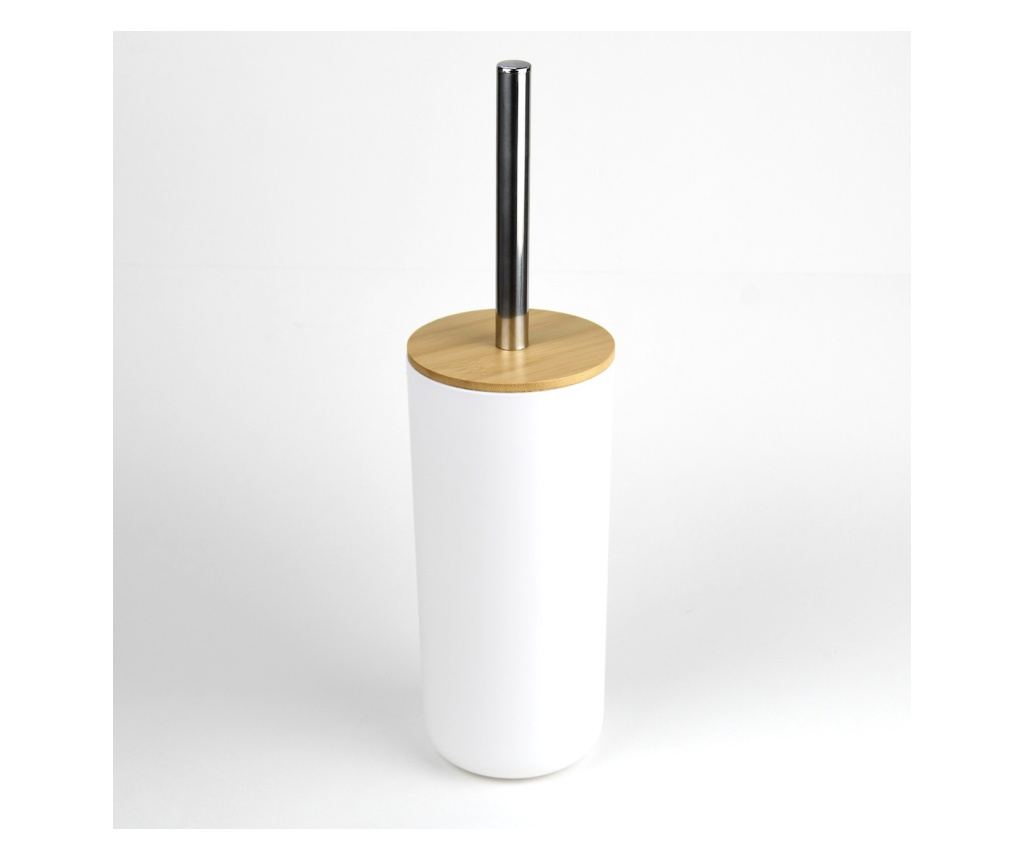 Κομψό Σετ Μπάνιου 6 Τεμαχίων, ABS + Ξύλο, Λευκό/Καφέ - 4