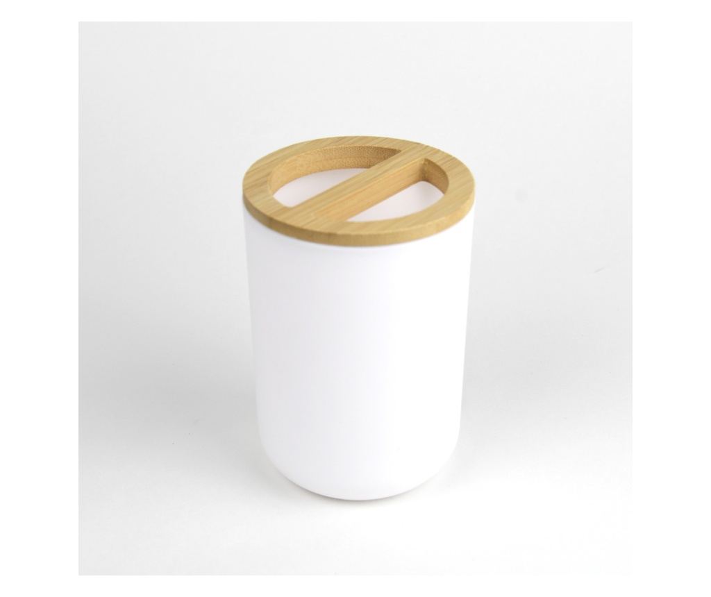 Κομψό Σετ Μπάνιου 6 Τεμαχίων, ABS + Ξύλο, Λευκό/Καφέ - 5