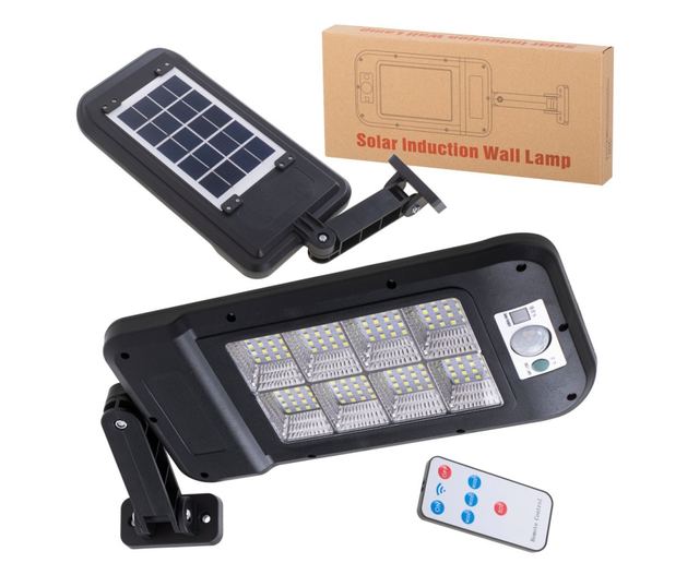Lampa Stradala cu Panou Solar, Senzor de Miscare si Telecomanda, dimensiune 30 x 14 x 3 cm