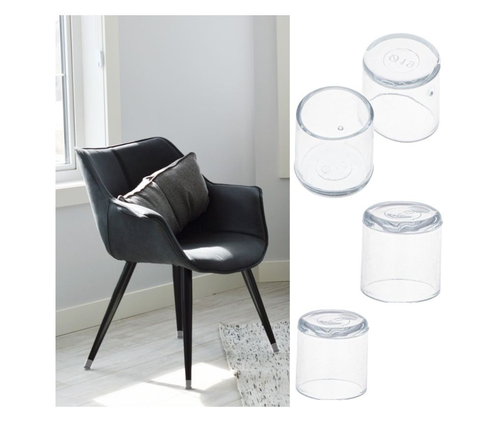 Σετ 4 Αντιχαρακτικά Προστατευτικά για Πόδια Καρέκλας, Διάμετρος 19mm, Διάφανα - 2