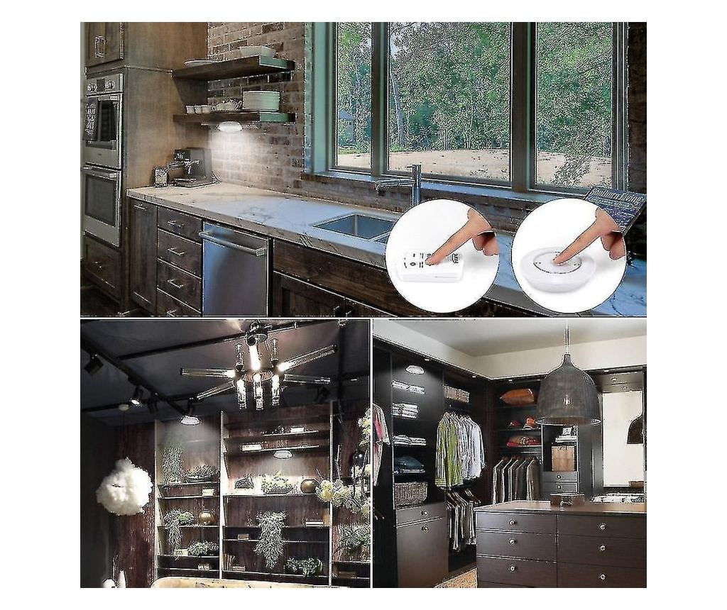 Σετ 6 Ασύρματων Φώτων LED με Τηλεχειριστήριο - 4