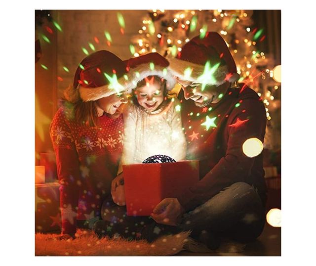 Proiector LED cu alimentare USB, model "Galaxy Stars" cu 9 moduri de afisare