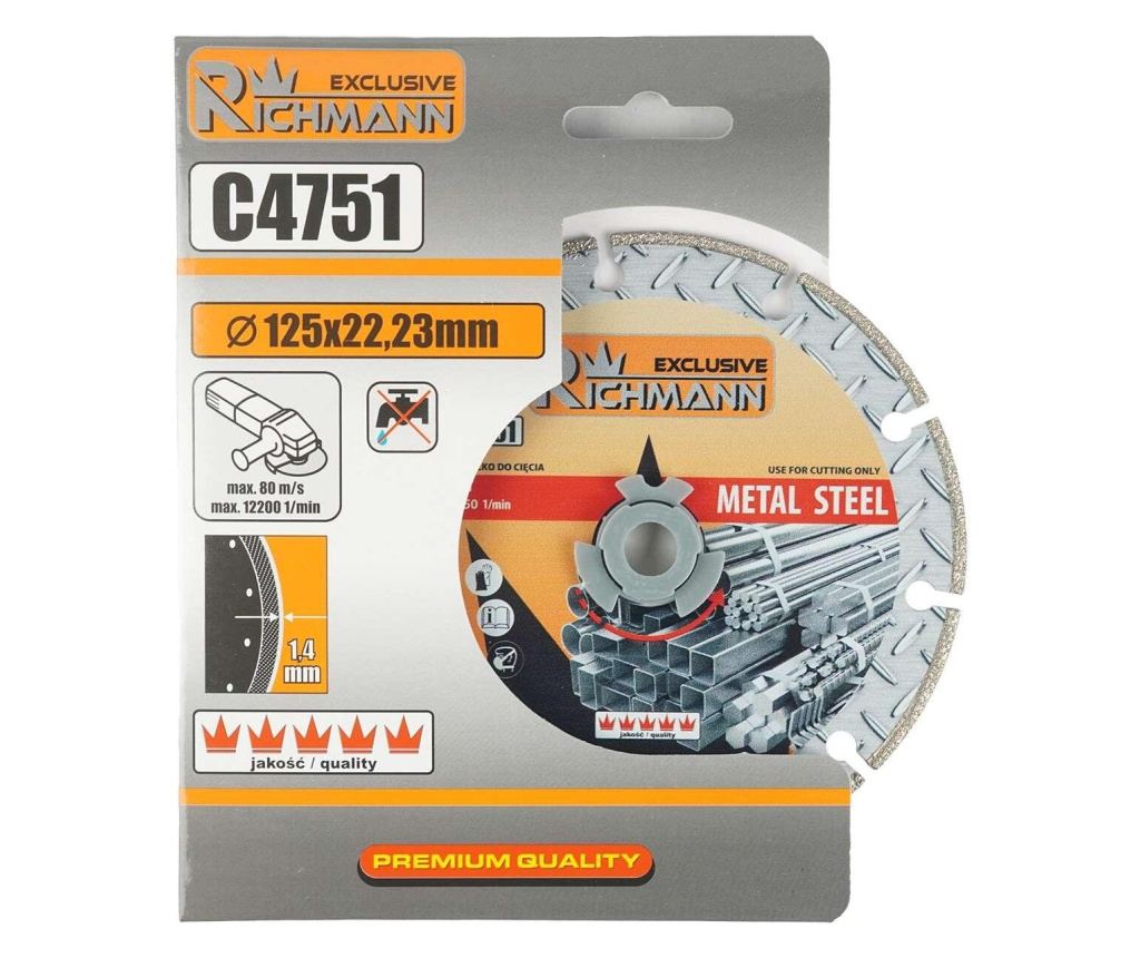 Szegmentált gyémánt vágótárcsa, fém, száraz vágás, 125x1,4 mm, Richmann Exclusive - 2