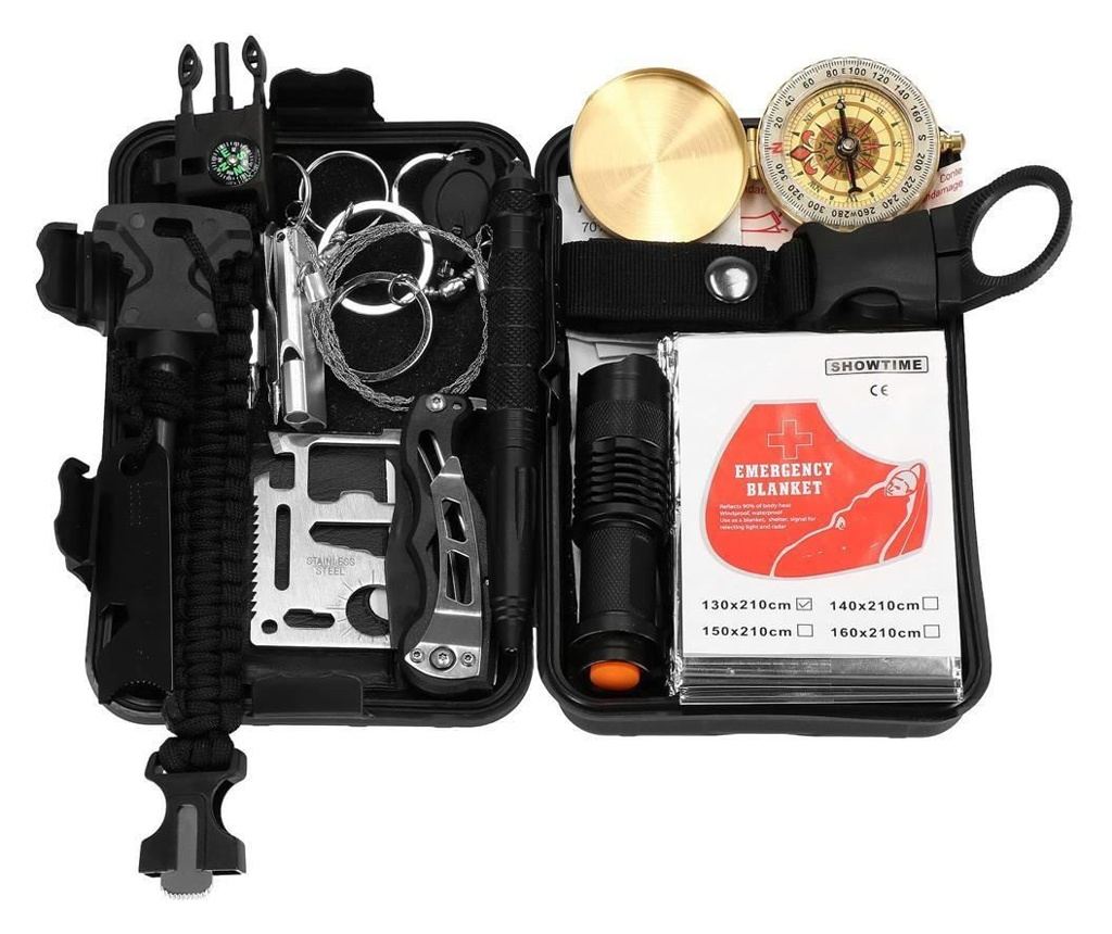 Kit turistic, supravietuire, multifunctional, cu trusa, set 19
