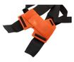 Ham pentru motocoasa/trimmer, Micul Fermier, bretele panza, portocaliu si negru, 27x20x2 cm