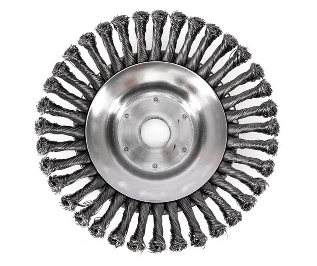 Perie sarma, tip cupa, cu toroane, pentru motocoasa/trimmer, Micul Fermier, 200 mm