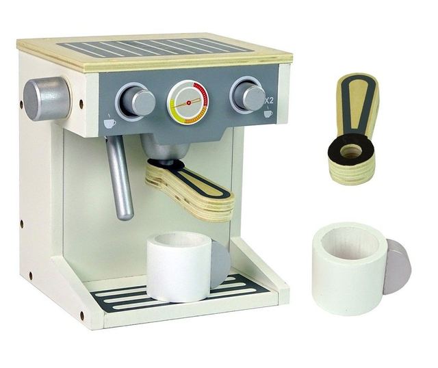 Kávéfőző gyerekeknek, fából készült játék kávéfőző, LeanToys, 9248
