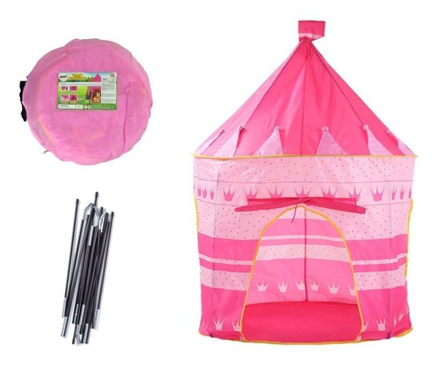 Dječji šator za princeze, ružičasti, LeanToys, 9502