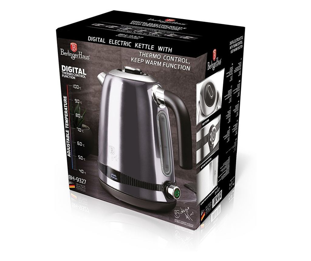 Električni grelnik vode z digitalnim zaslonom, 1,7 L, Carbon Pro Edition, Berlinger Haus, BH 9327 - 2