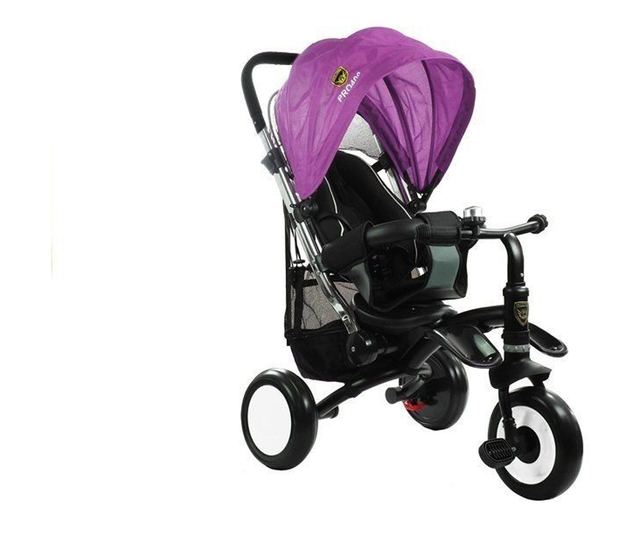 Триколка с педали за деца, с лилава козирка, LeanToys, 3808
