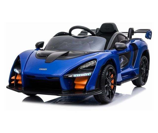 Elektromos autó gyerekeknek, kék McLaren Senna, távirányítóval, 2 motorral, max. 30 kg súly, 5350