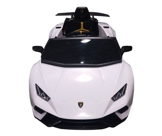 Elektromos Lamborghini Huracan fehér színben, távirányítóval, 2 motorral, max. 30 kg súly, 6571