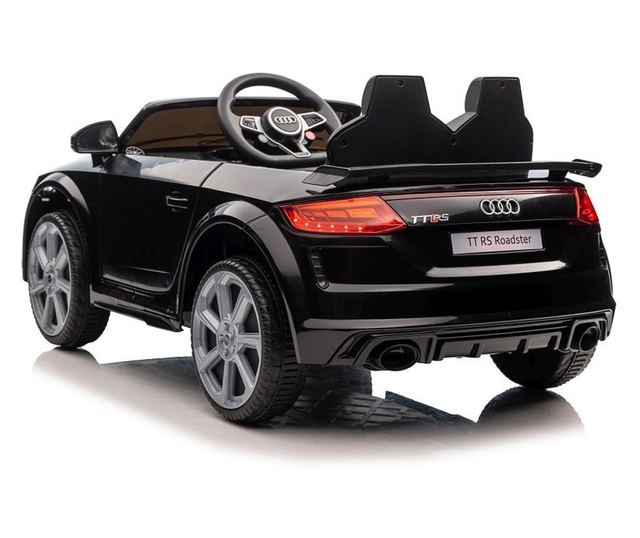 Audi TTRS fekete elektromos gyerek autó, 2 motor, 3 sebesség, max. 30 kg
