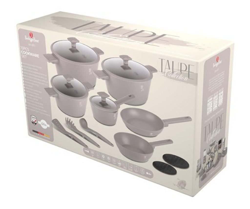 Set 15-delnih loncev, ponev in dodatkov BerlingerHaus, Taupe Collection, BH/8111 - 3