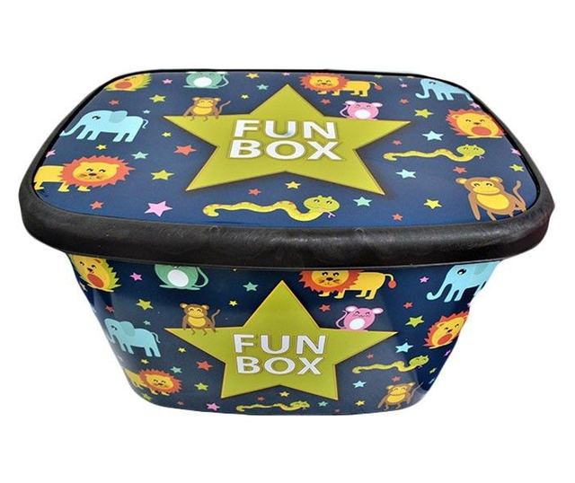 Kućica za pohranu za djecu, 50 litara, FUN BOX V2, višebojno sa životinjicama