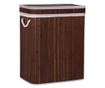 Cos rufe, 3 compartimente, bambus, maro, 100 L, 50x31x63 cm, Springos