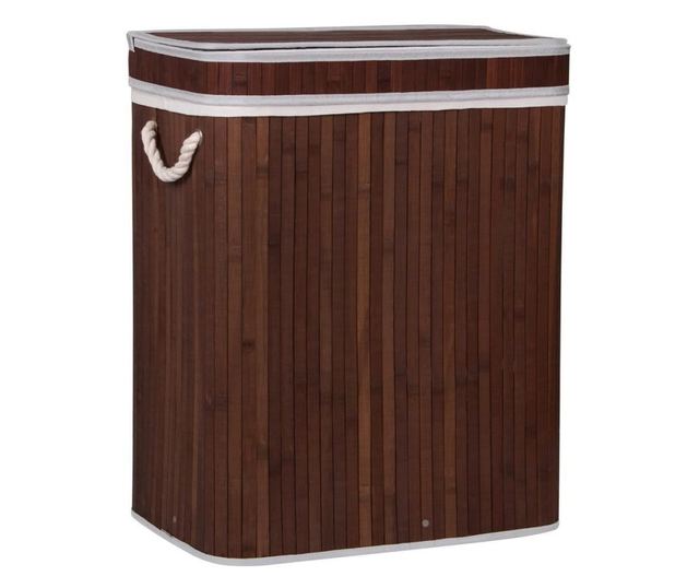 Cos rufe, 3 compartimente, bambus, maro, 100 L, 50x31x63 cm, Springos