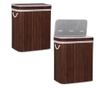 Cos rufe, 3 compartimente, bambus, maro, 100 L, 50x31x63 cm, Springos