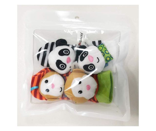 Set 4 zornaitori, pentru bebelusi, bratari si sosetute - model 2 Drool