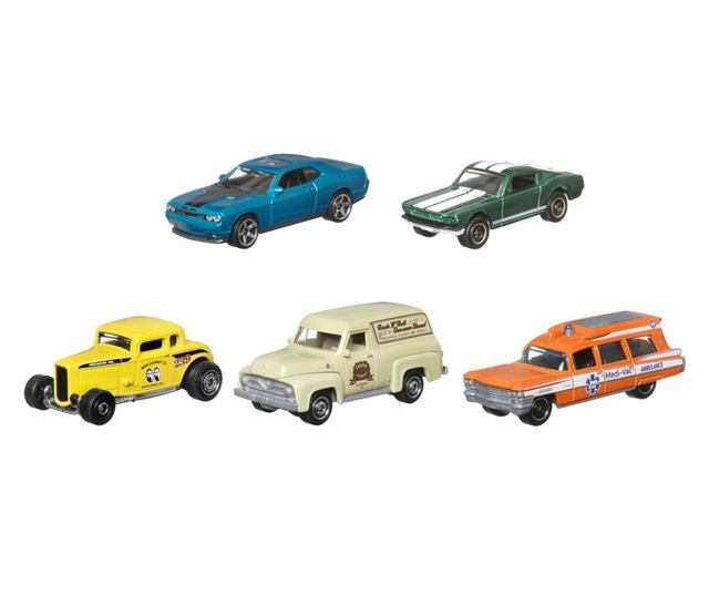 КОМПЛЕКТ ОТ 5 МЕТАЛНИ КОЛИЧКИ COFFEE CRUISERS В МАЩАБ 1:64