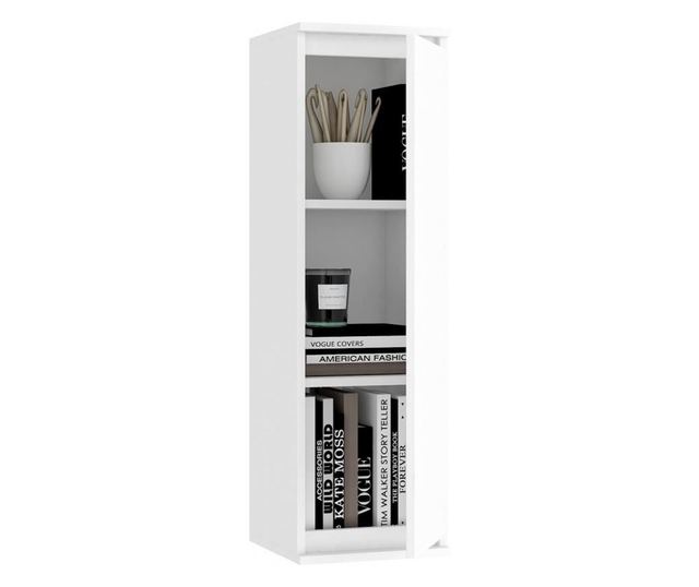 Dulap suspendat, placa laminata, 3 rafturi, 1 usa, alb, 30x30x99 cm