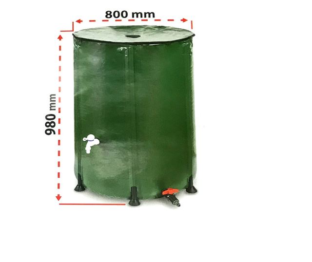 Rezervor 500 L cu robinet pentru apa de ploaie, pliabil