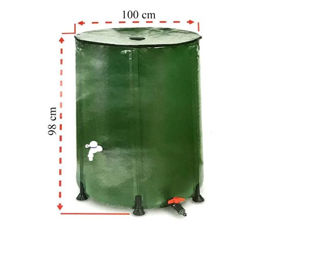 Rezervor 750 L cu robinet pentru apa de ploaie, pliabil