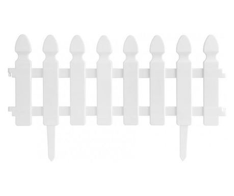 Gard de gradina decorativ, plastic, alb, set 4 buc, 50x30 cm