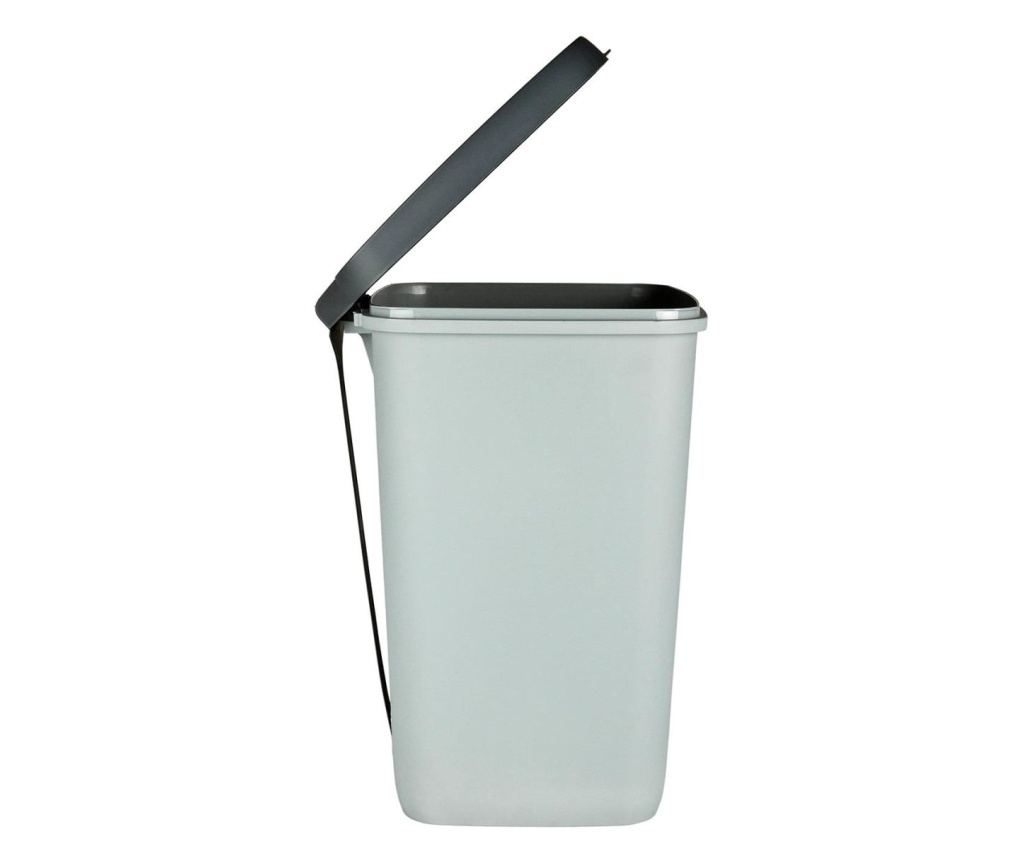 Cos de gunoi cu pedala, plastic, gri, 20 L, 30.3x29.4x42.8 cm, Curver - 2