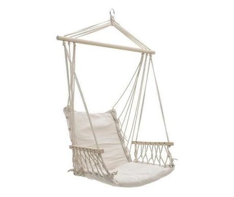 Stol viseča mreža, bela, največ 150 kg, 100×50 cm, Craig